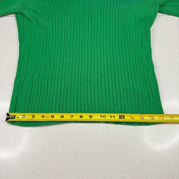 Izod Vibrant Green V-Neck Sweater for Women - Picture 3 of 10